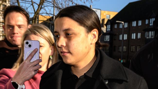 Sam Kerr arrives at Kingston Crown Court. (Photo by Leon Neal/Getty Images)