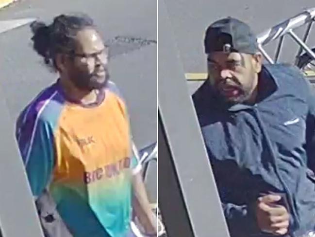 Two men sought by police after a 25-year-old man was injured in an alleged assault involving a tomahawk at Tweed City Shopping Centre. Picture: NSW Police Force.