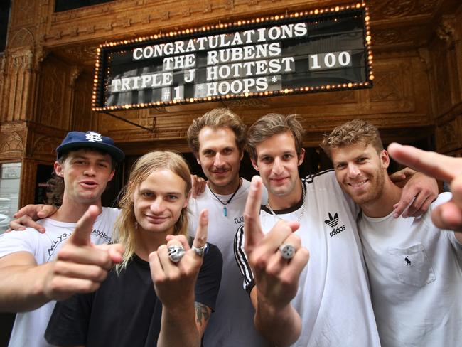 No 1: New South Wales band The Rubens celebrate their victory last year. Photo: Bob Barker