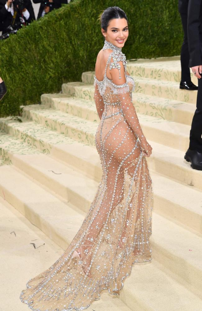 Kendall Jenner in Givenchy at the Met Gala. Picture: AFP