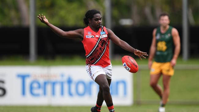 St Mary's won against the Tiwi Bombers in Round 3 of the NTFL Men's Premier League. Picture: Felicity Elliott/AFLNT Media
