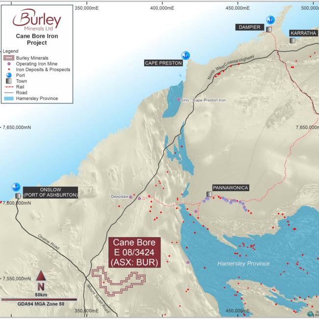 Cane Bore is located close to the Port of Ashburton. Pic: Burley Minerals