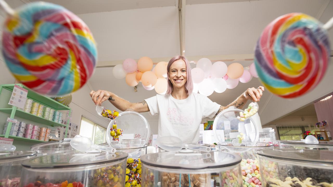 So Flossy Sweet Treats owner Tahlia Scott in her Highfields lolly shop. Picture: Kevin Farmer