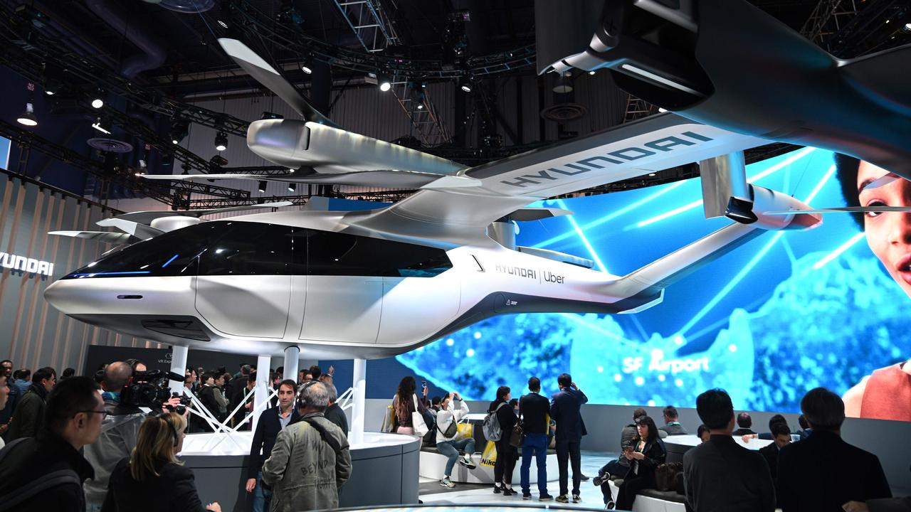 The Hyundai S-A1 electric Urban Air Mobility concept is displayed January 7, 2020 at the 2020 Consumer Electronics Show (CES) in Las Vegas, Nevada. Picture: Robyn Beck