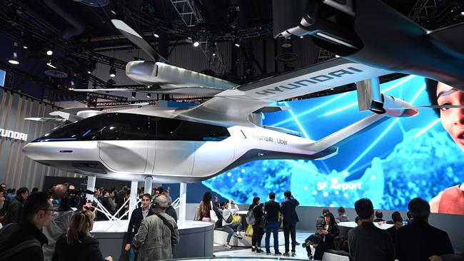 The Hyundai S-A1 electric Urban Air Mobility concept is displayed January 7, 2020 at the 2020 Consumer Electronics Show (CES) in Las Vegas, Nevada. Picture: Robyn Beck