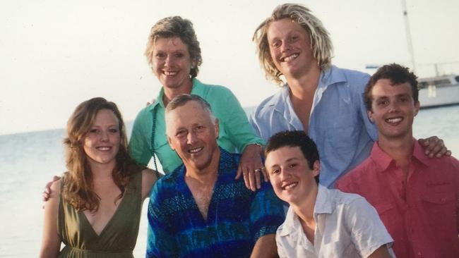 Amanda Dawson with daughter Bonnie, husband David, and sons Robin, James and Harry. Picture: Supplied.