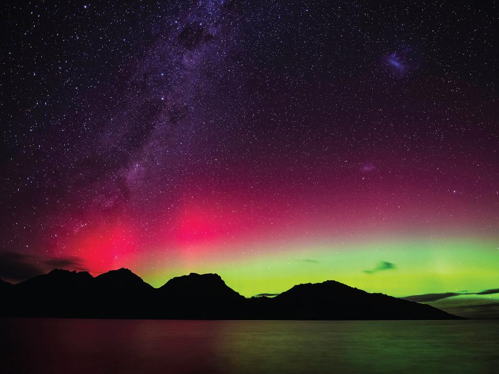 March: Aurora australis over the Hazard Mountains from Coles Bay, Tasmania. Photograph: Ben Fewtrell. An alert on his tour guide’s phone while in Tasmania told Ben Fewtrell he might get to see the aurora australis, or southern lights. ‘Well that was an opportunity I wasn’t going to say no to,’ says Ben. Most of the tour group at Coles Bay that night were driven away by rain, but Ben stayed until the sky cleared.