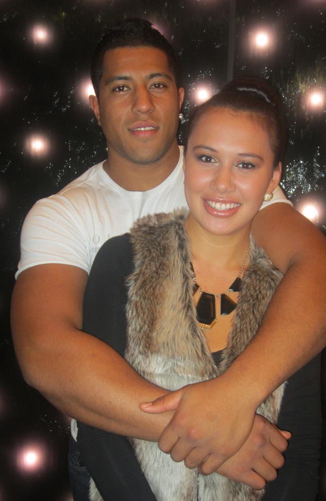 Mosese Fotuaika, with partner Shanice Alaiasa. The Tigers player committed suicide in February 2013