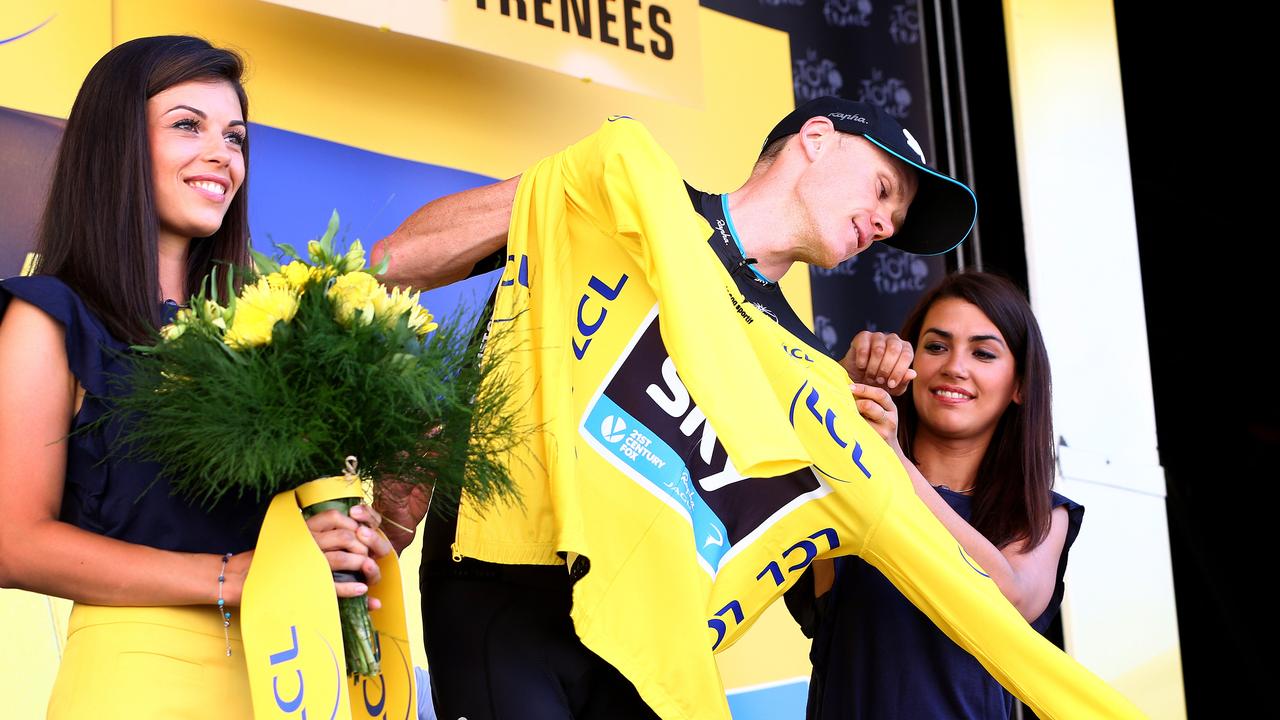 Tour de France dump podium girls from postrace podium ritual The