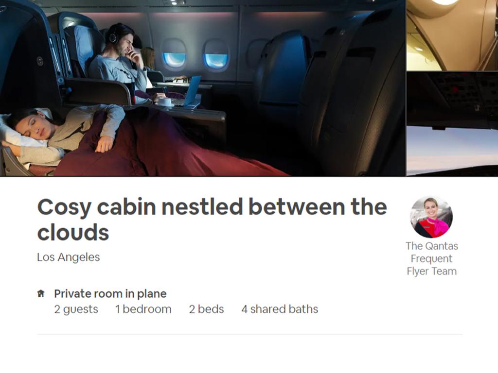 Qantas is advertising discounted first class seats on Airbnb.