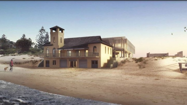 An artist's impression of the proposed $10.2 million refurbishment of Freshwater Surf Life Saving Club, which includes the creation of a Museum of Surf and a 163-seat restaurant. Picture: Bonus + Associates