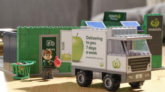COMMERCIAL EDITORIAL. Woolworths’ newest collectible gives new life to old refrigerators and luggage handles. Made from 80% recycled material, Woolworths Bricks will allow Australian families to build and create their own version of a sustainable supermarket. Woolworths Bricks are certified by Good Environmental Choice Australia (GECA) and fully recyclable via TerraCycle. Picture: Supplied