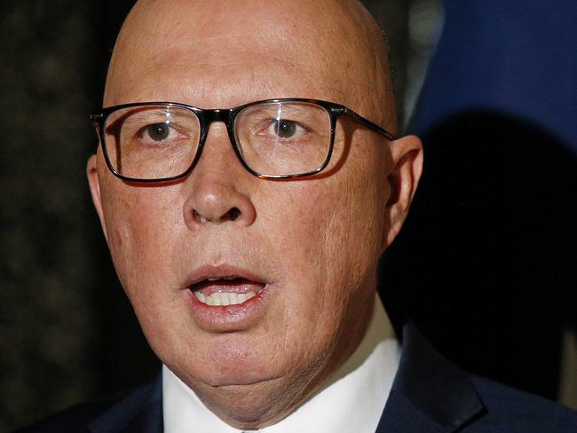 SYDNEY, AUSTRALIA - NewsWire Photos JUNE 11 , 2024: Opposition Leader Peter Dutton speaks at a press conference at the Shangri-la Hotel, Sydney.  Picture: NewsWire / John Appleyard