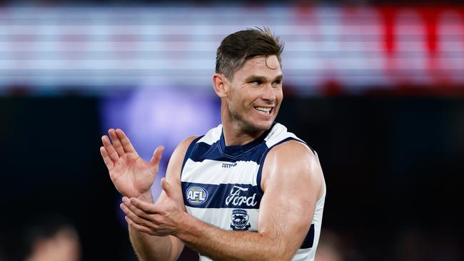 Tom Hawkins won’t face the Western Bulldogs, this week. Picture: Getty Images