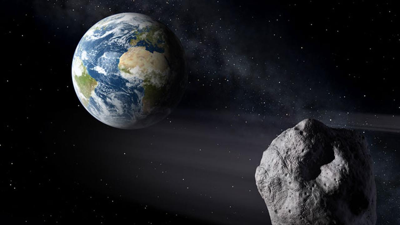 An artist’s illustration of an asteroid nearing Earth. CREDIT: NASA / JPL-Caltech