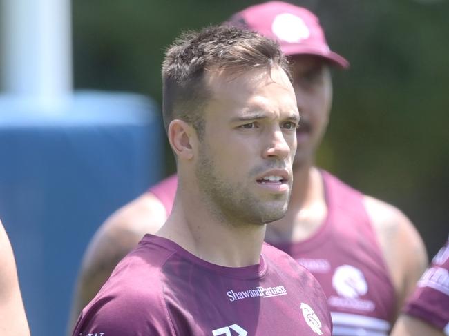 SYDNEY, AUSTRALIA -November 10, 2023.Manly Pre Season under way. New signing Luke Brooks during training. Picture: Jeremy Piper