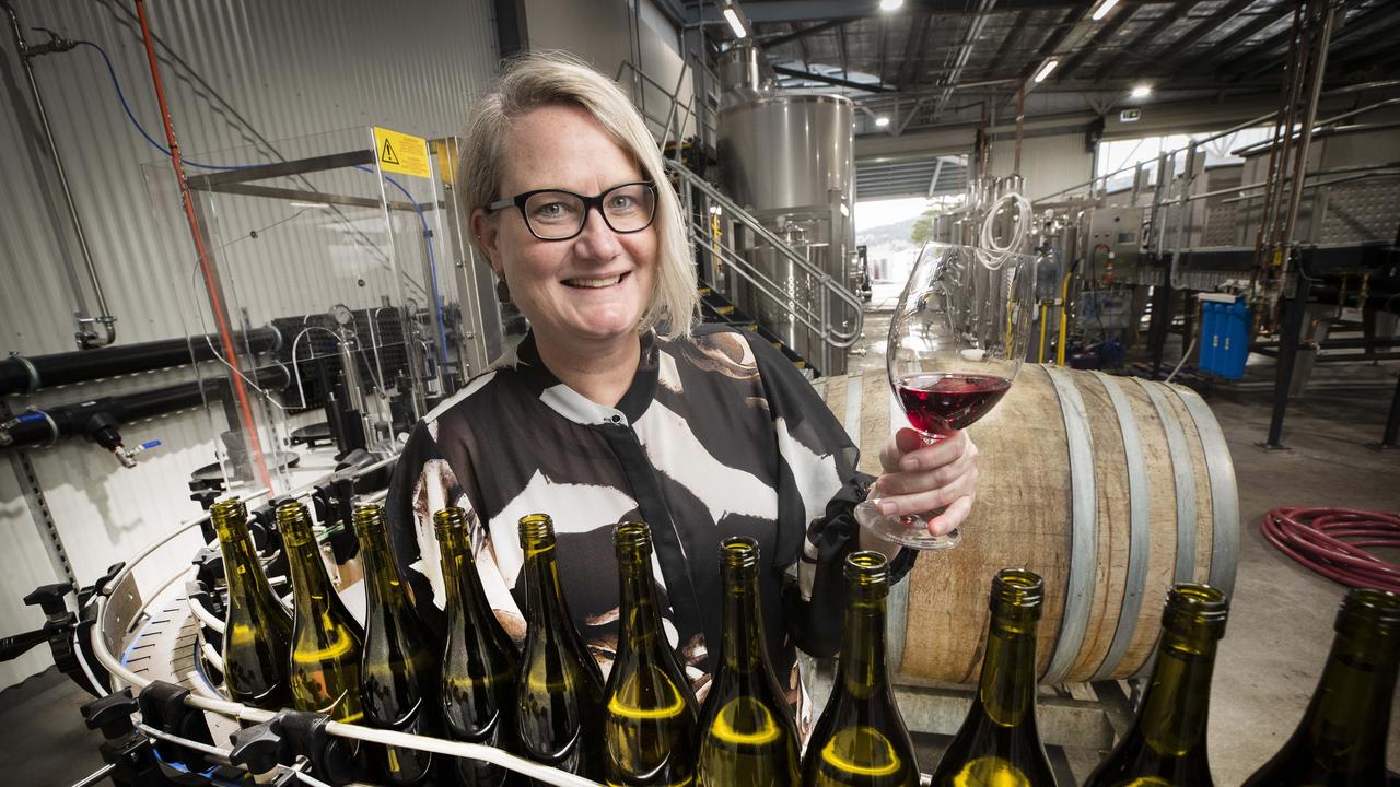 Wine Tasmania CEO Sheralee Davies at Pressing Matters winery at Tea Tree. Picture: Chris Kidd