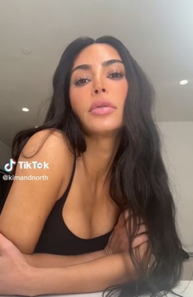 Kim tries her hand at one of the most popular TikTok makeup trends.