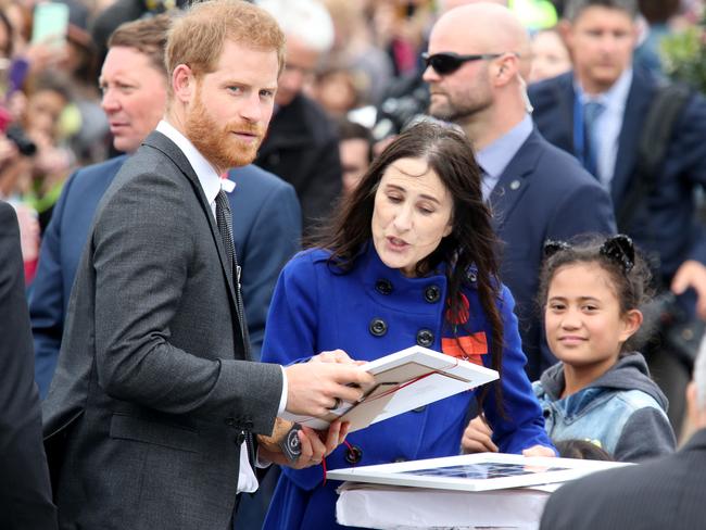 Prince Harry and Meghan laid a wreath at the Tomb of the Unknown Warrior. Picture: Nathan Edwards