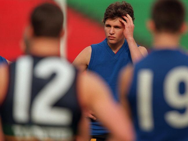 Justin Longmuir at the AFL draft camp in October of 1998. Picture: Supplied