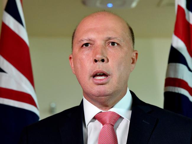 Home Affairs Minister Peter Dutton is believed to have written to state and territory leaders late last month about consultation on a preliminary model for a national sex offenders registry. Picture: AAP/Darren England