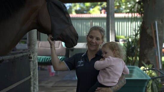 Nikita Beriman with her daughter Ella. Picture Racing Queensland