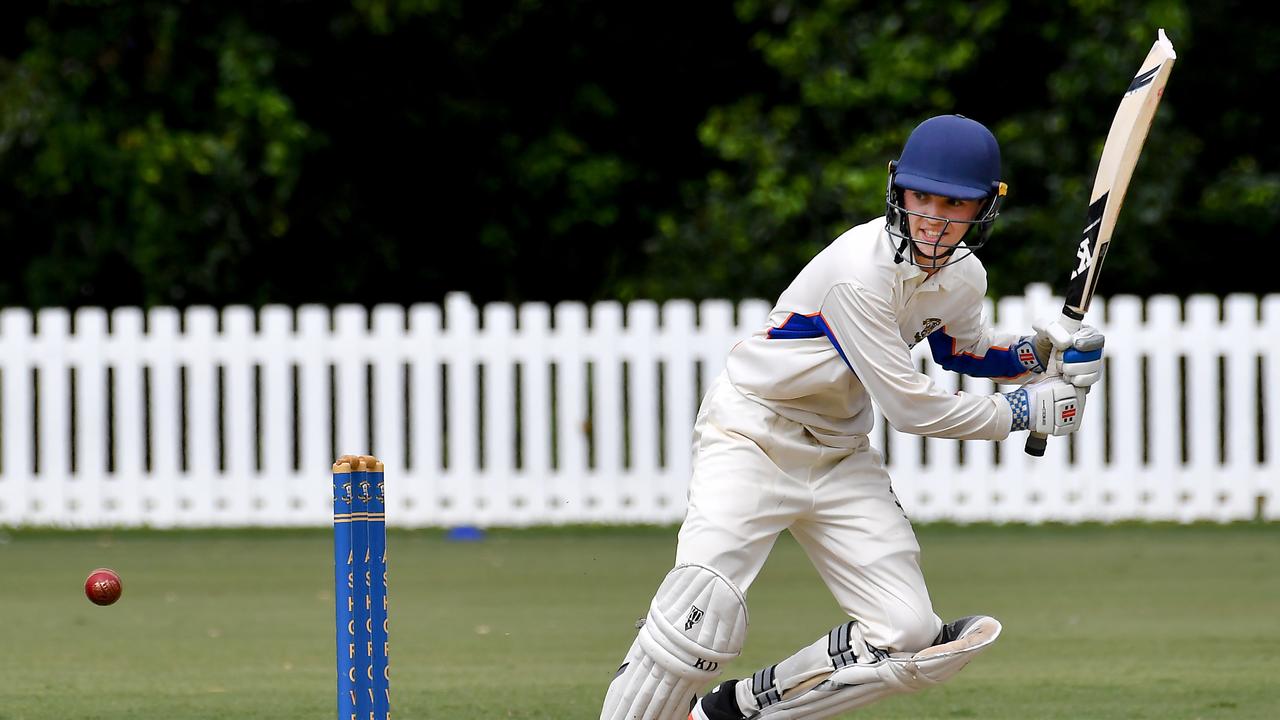 Marist batsmen Max Hrstich Marist college v St Edmunds college. Saturday February 12, 2022. Picture, John Gass