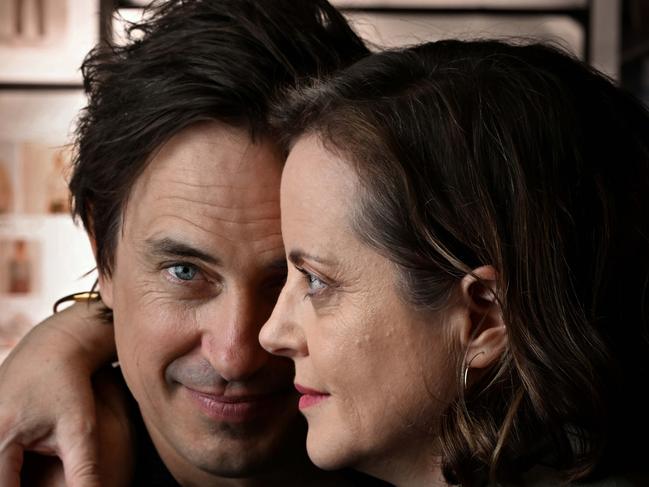 5/8/2024: As the Love Stories, theatre production begins rehearsals,  Trent Dalton with wife Fiona Franzmann, at  Fame Performing Arts studios in Woolloongabba , Brisbane. pic Lyndon Mechielsen