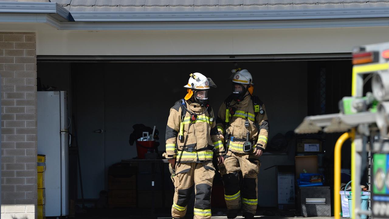 Fire crews were quick to save a house on David Court, Helidon from fire on Saturday afternoon. PICTURE: Kevin Farmer