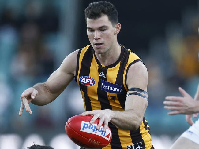 What’s up with Jaeger O’Meara? Picture: AFL Photos/Getty Images