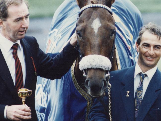 **This picture has a scanned reverse - see associated content at the bottom of the details window**Dr MWJ Smurfit, racehorse owner whose horses included 1993 Melbourne Cup winner Vintage Crop.