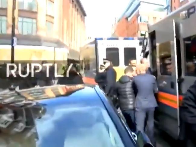 Julian Assange is arrested and carried out of the Ecuadorean Embassy in central London. Credit Ruptly