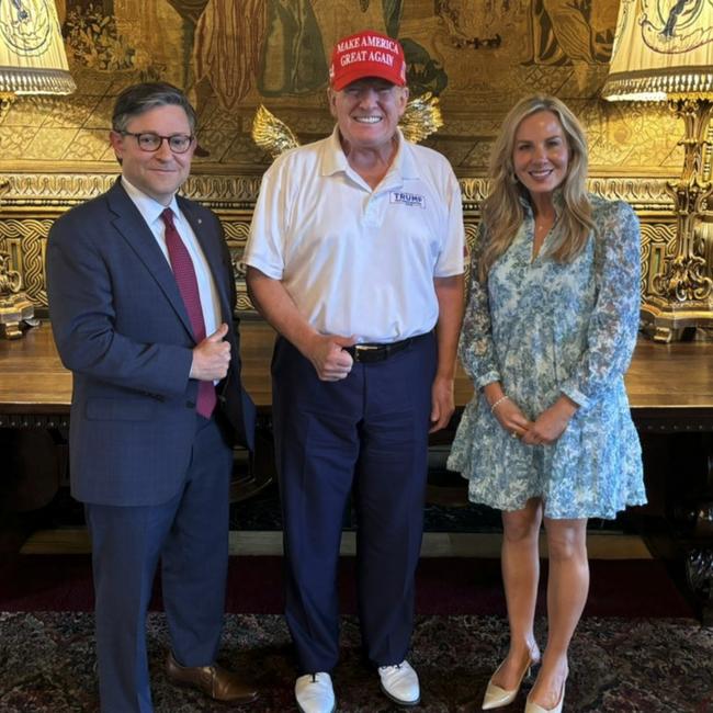 US Speaker Mike Johnson Posted a photo with former president Donald Trump on X thought to have been taken after his latest alleged assassination attempt. Credit @SpeakerJohnson on X