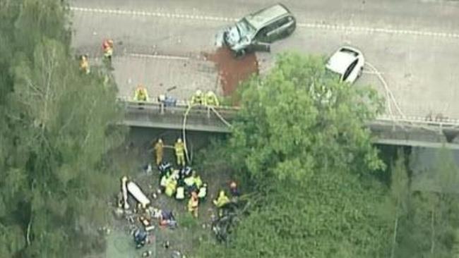 Image of the crash on the M1 near Morisset. Picture: Twitter