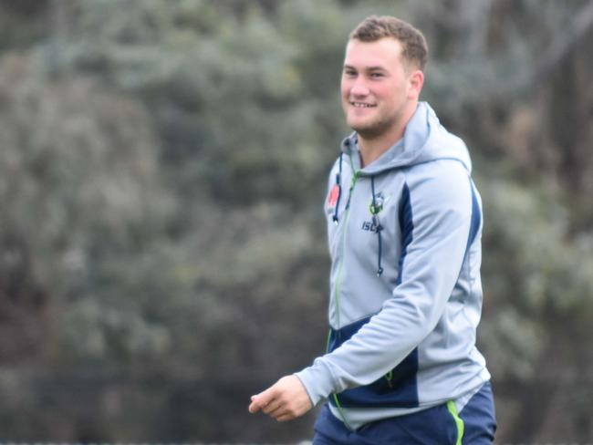 Bill Cullen training for the Canberra Raiders in 2017.