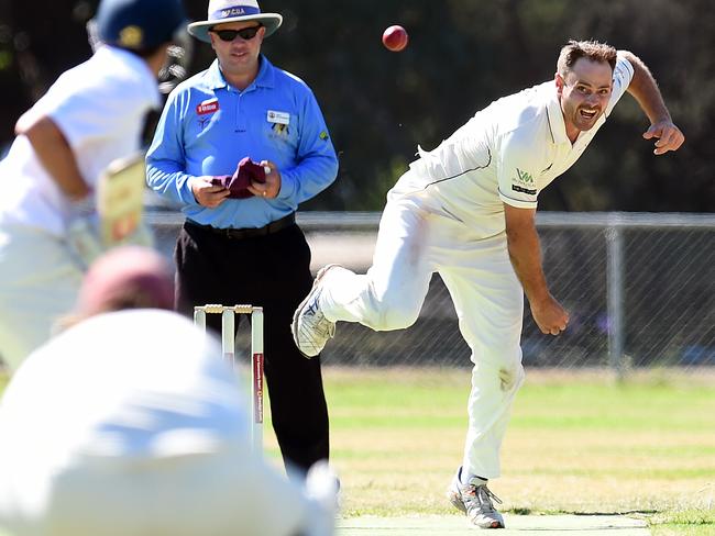 Red Hill's Glenn Collett probes away.