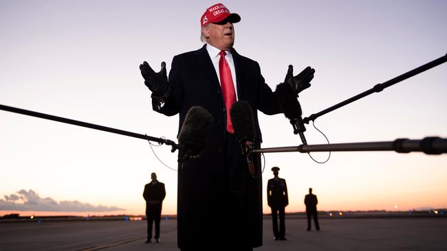 Donald Trump at Charlotte Douglas International Airport in Charlotte, North Carolina. Picture: AFP