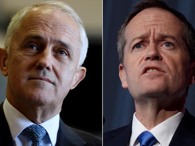 Composite image of Australian Prime Minister Malcolm Turnbull in Nowra (left) and Leader of the Opposition Bill Shorten in Brisbane on day 31 of the federal election campaign, Wednesday, June 8, 2016. (AAP Image/Lukas Coch, Mick Tsikas) NO ARCHIVING