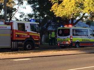 Emergency services at the scene of the crash in Newtown. Picture: Jason Gibbs