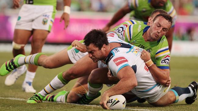 Shillington’s memorable match-winning try. Picture: Getty Images