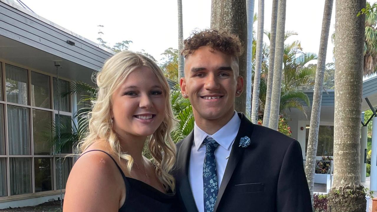 Maddy Adams and Jaymus Troutman at the Orara High School Year 12 formal in 2022. Picture: Matt Gazy