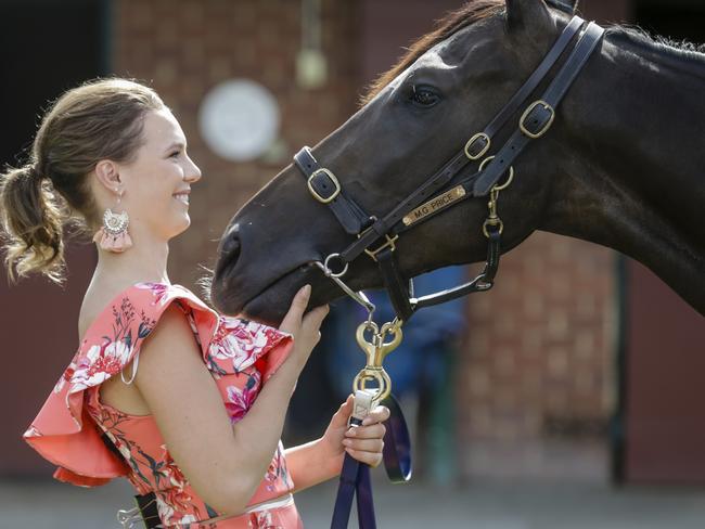 Stephanie Thornton and 'Seabrook' ahead of the 2018 Blue Diamond Stakes. Picture: Valeriu Campan