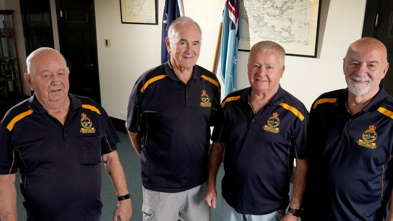 Vietnam Veterans Alan Thornton of Northfield, Robert Schahinger of Vale Park, Phil St John of Henley Beach and Otto Jongewaard of Tea Tree Gully. Picture: Dean Martin