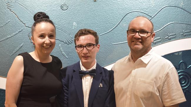 Melanie Eastmure, Curtis Eastmure and Christopher Eastmure at the Nelson Park Year 12 graduation. Picture: Supplied