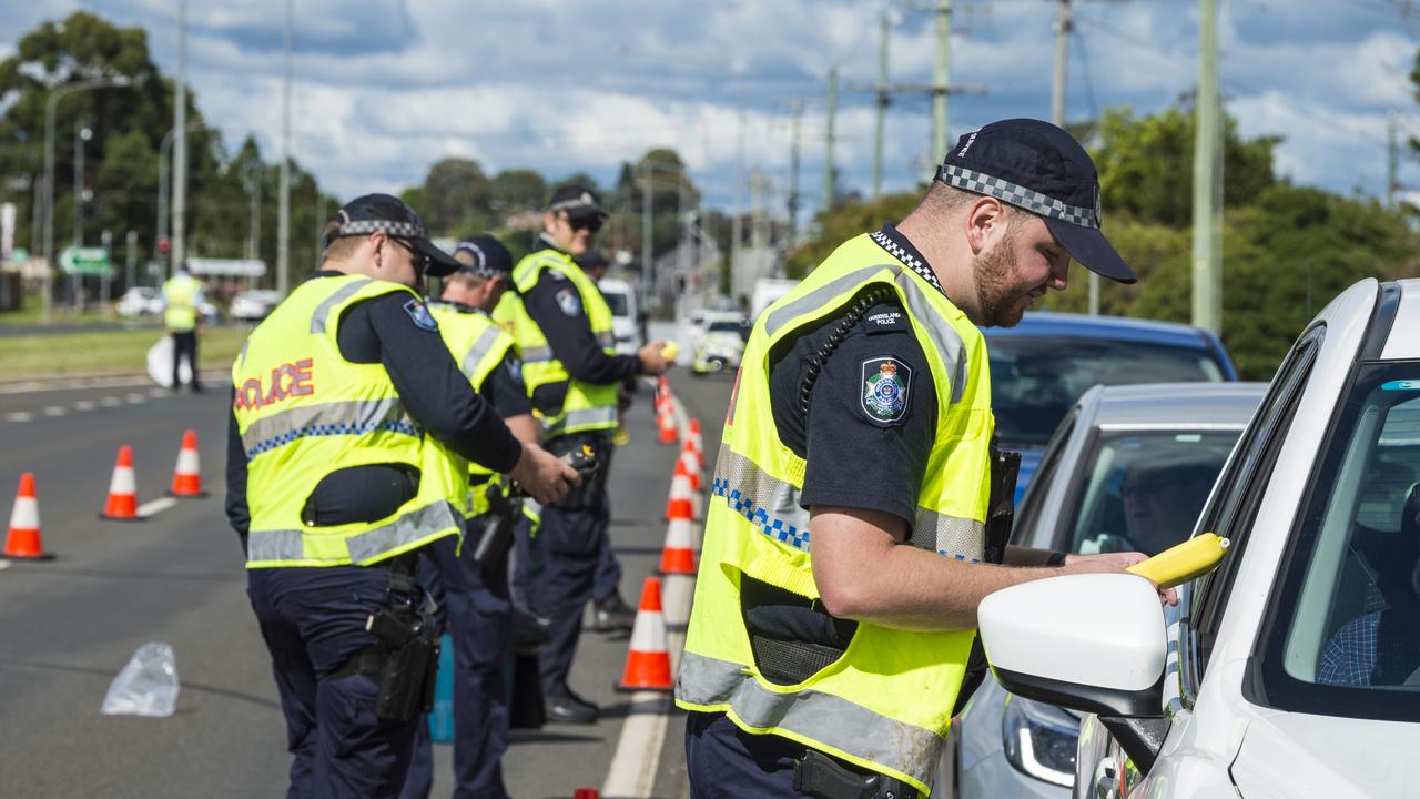 Police conduct a high visibility RBT operation. Picture: Kevin Farmer