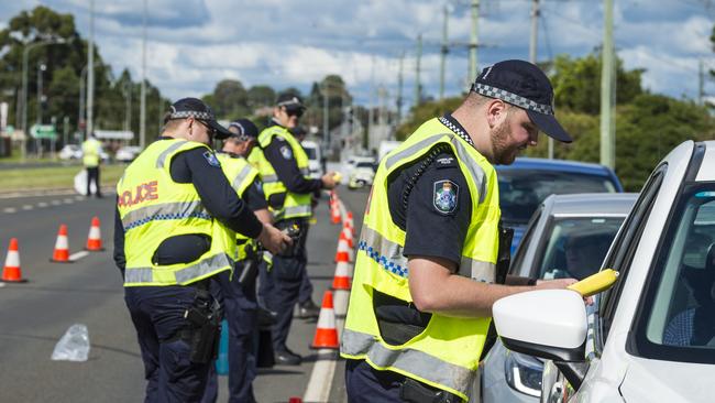 Police conduct a high visibility RBT operation. Picture: Kevin Farmer