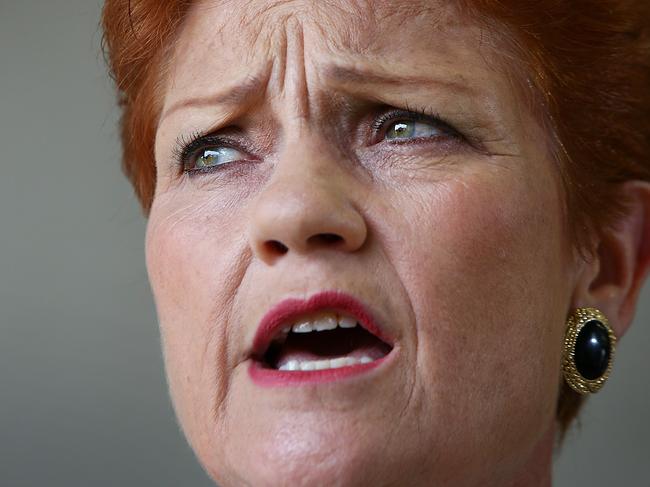 SUNSHINE COAST, AUSTRALIA - DECEMBER 08: Senator Pauline Hanson speaks with the media and local taxi owners at Suncoast Cabs head office on December 8, 2016 in Sunshine Coast, Australia. Senator Hanson met with representatives from the Queensland taxi industry to discuss their concerns such as ride-sharing app Uber, which taxi licensees say is putting the industry in decline. Uber and other ride-sharing services have been legal in Queensland since September 2016. (Photo by Lisa Maree Williams/Getty Images)