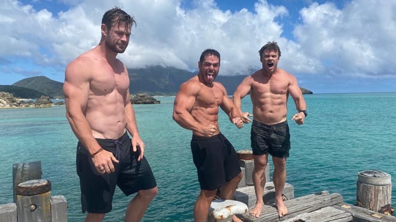 Chris Hemsworth during his Lord Howe Island holiday. Picture: chrishemsworth/Instagram