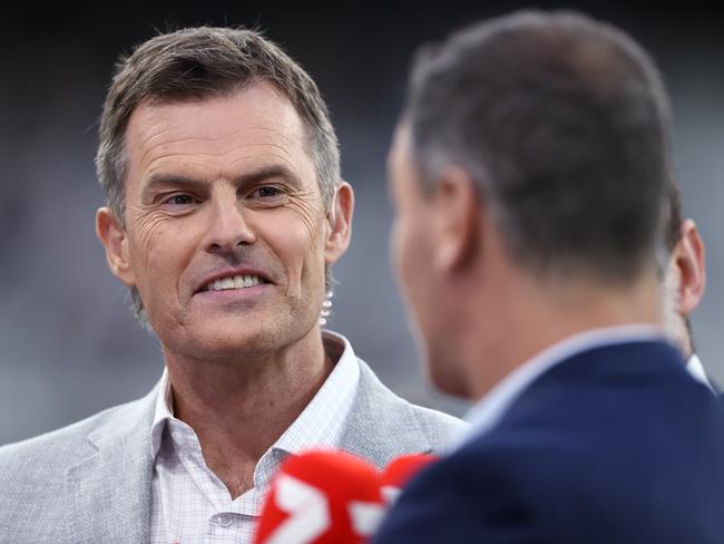 MELBOURNE. 02/04/2022. AFL.  Round 3.  Collingwood vs Geelong at the MCG .  Channel 7 footy commentator Luke Darcy   . Photo by Michael Klein