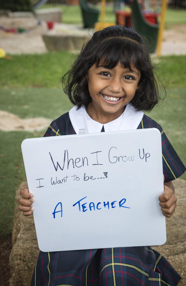 Fairholme College Prep student Eva Solanki on the first day of school, Tuesday, January 23, 2024. Picture: Kevin Farmer